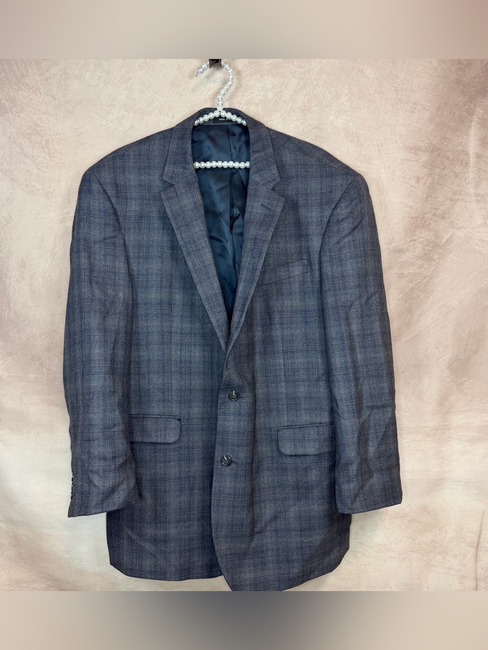 Kenneth Cole Gray Navy Plaid Sport Coat